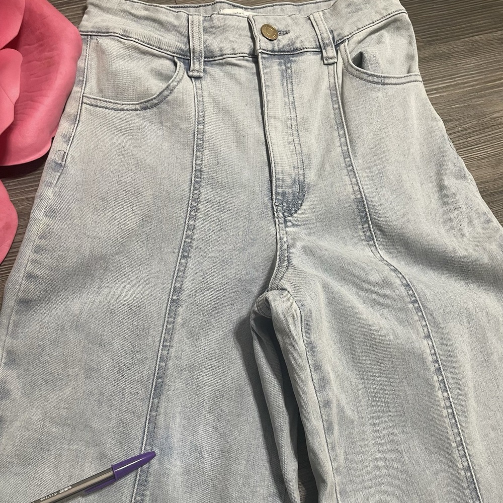 SHOW ME YOUR MUMU Sz 27 Ashbury Glacier Blue Denim‎ Wide Leg Jeans Western Boho - Picture 16 of 16